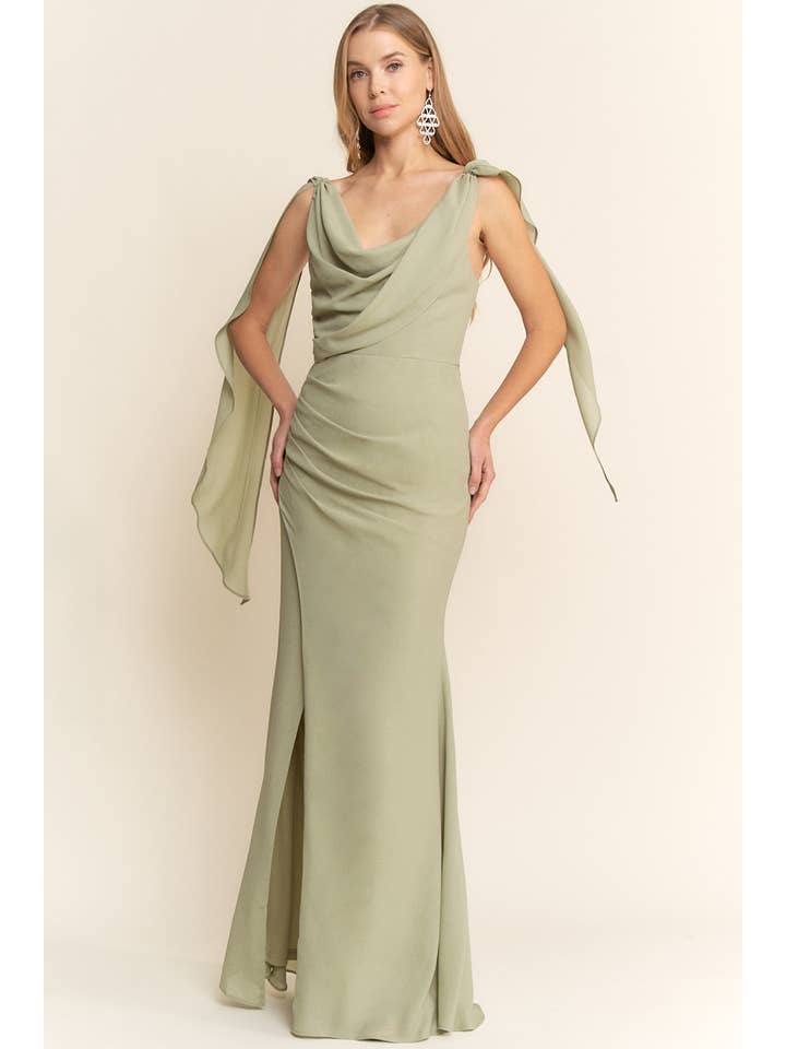 Maniju - Wholesale Dress - Women's - SHIMMERY GEORGETTE CHIFFON MAXI DRESS