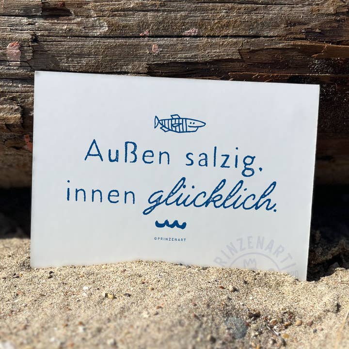 Postcard "Salty Outside" | Motivational Saying North Sea for wholesale by Prinzenart