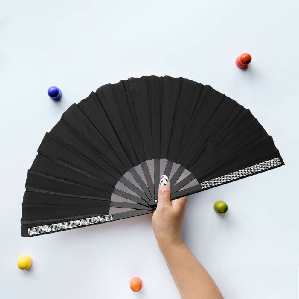 Sensibling Corp. - Wholesale Handheld Folding Fan - Bling Studded Folding Line Dance Hand Fan3