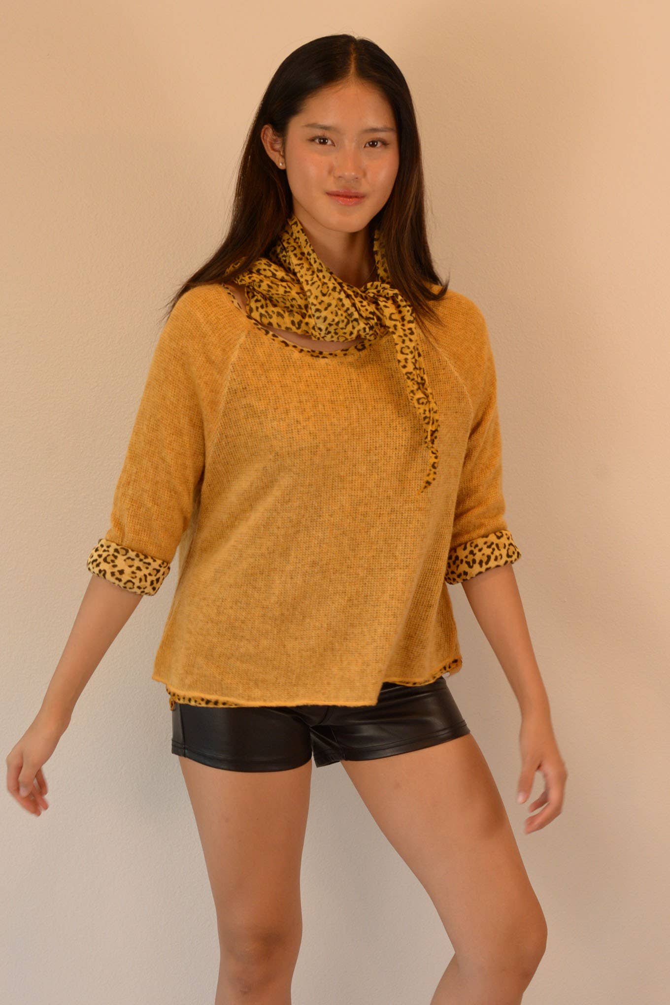 Ambiente - Wholesale Knit Sweater - Women's - WASHED VISCOSE BLENDED MOHAIR SWEATER-T2309EL186214