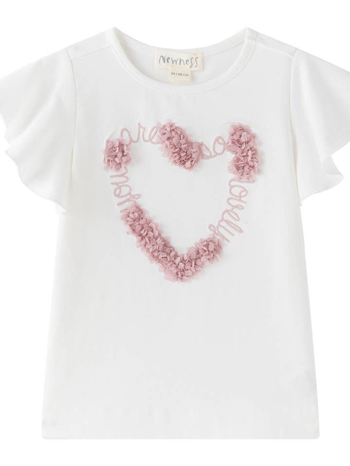 Girls T-shirt 3-9Y with pink petal heart JGV66745
for wholesale by Newness Kids