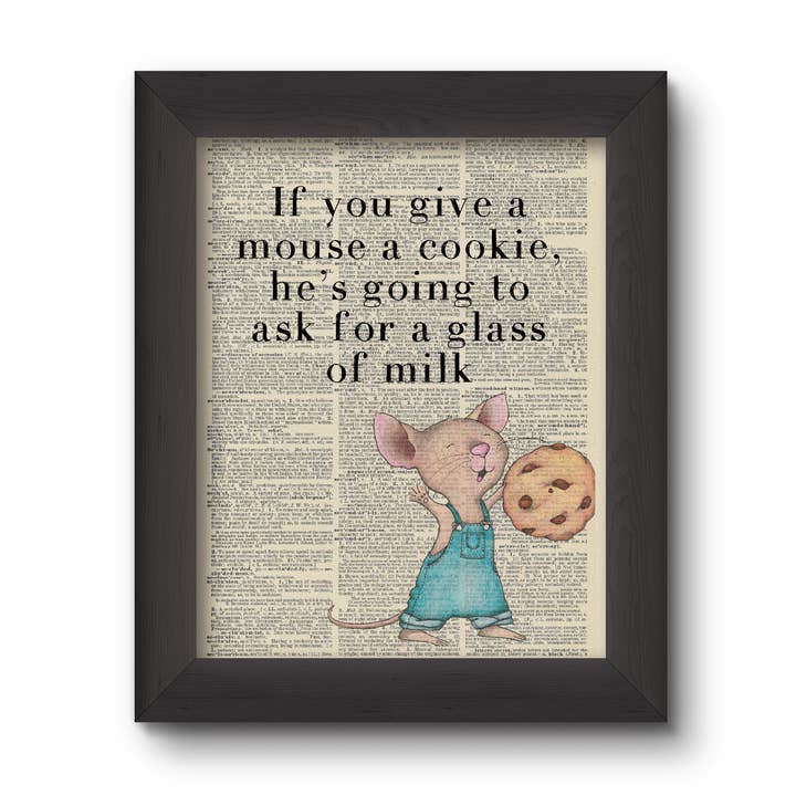Cecelia Rose Book Page Art - Wholesale Art Print - If You Give A Mouse A Cookie...1