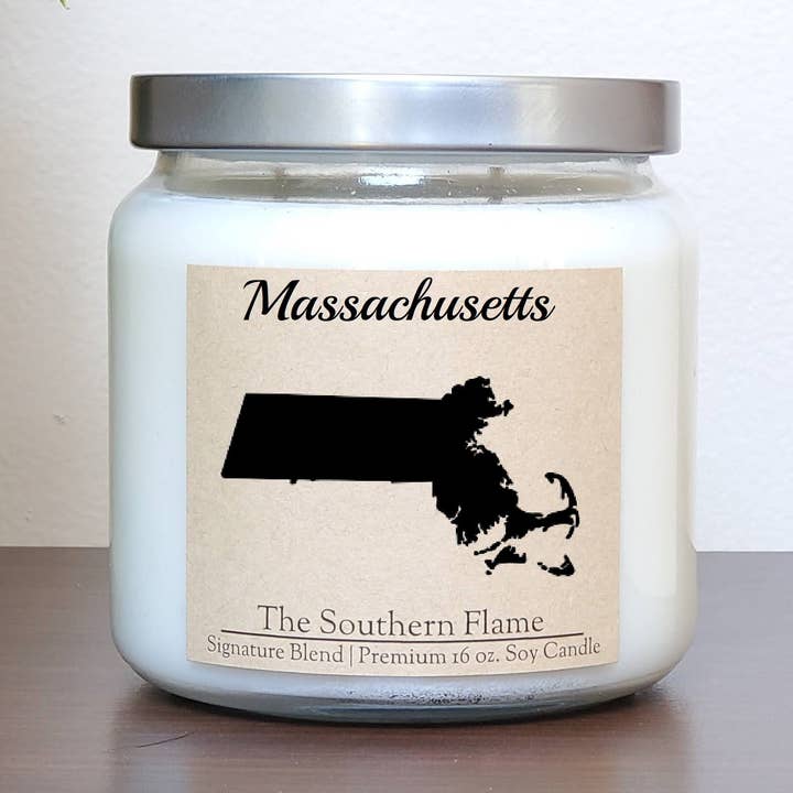 Massachusetts State Candle | Homesick Candle | Long Distance Gift for wholesale by The Southern Flame