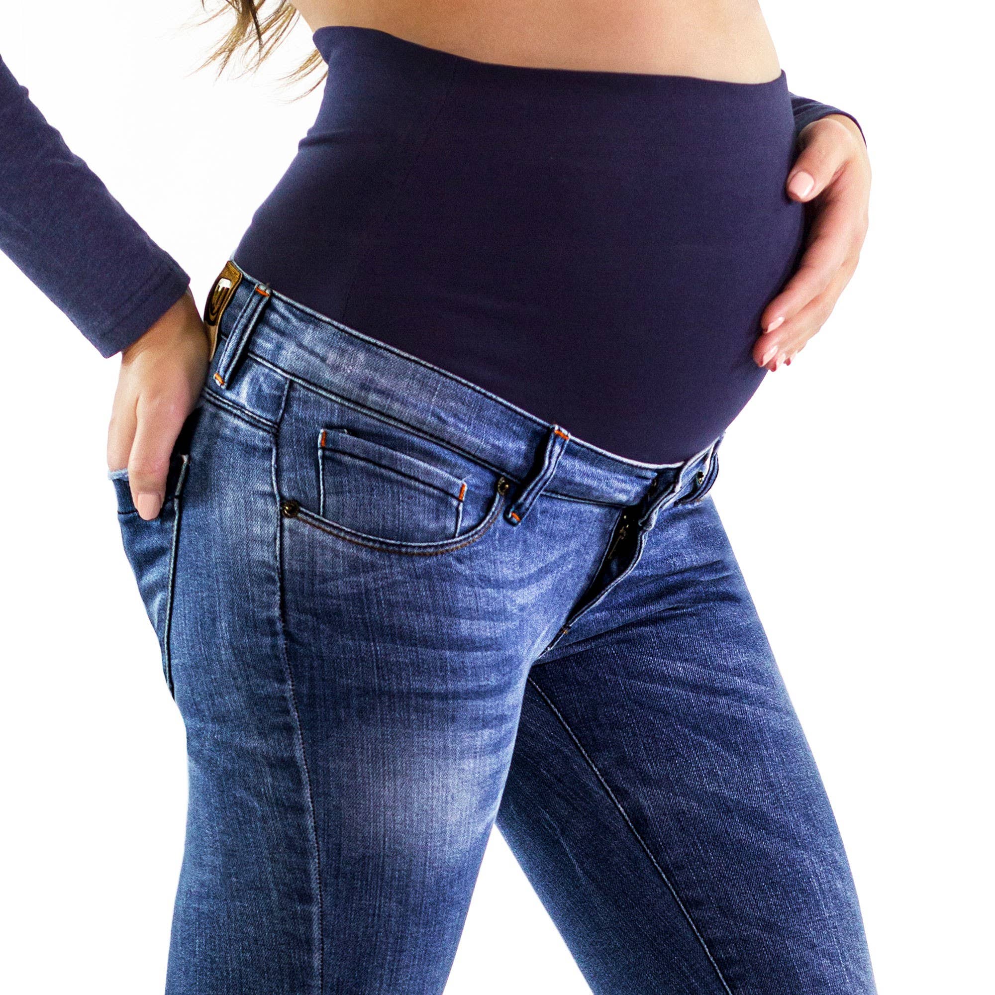 Delux maternity jeans 5 pocket - Slim fit - Blue denim for wholesale on Faire5