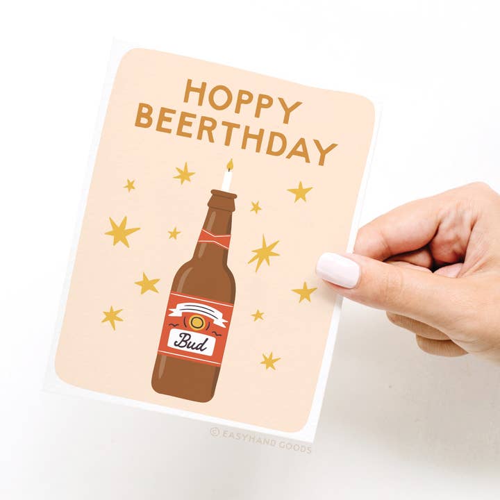 Easyhand Goods – formerly Onderkast - Wholesale Birthday Card - Hoppy Beerthday Bud Greeting Card2