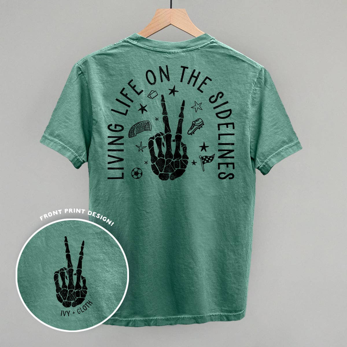 Ivy + Cloth - Wholesale Screen Printed T-Shirt - Women's - Living Life On The Sidelines Soccer (Back Print)4