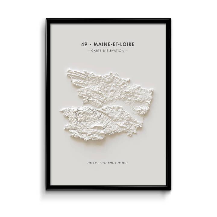 Mappa altimetrica Maine-et-Loire per la vendita all'ingrosso da parte di Finke