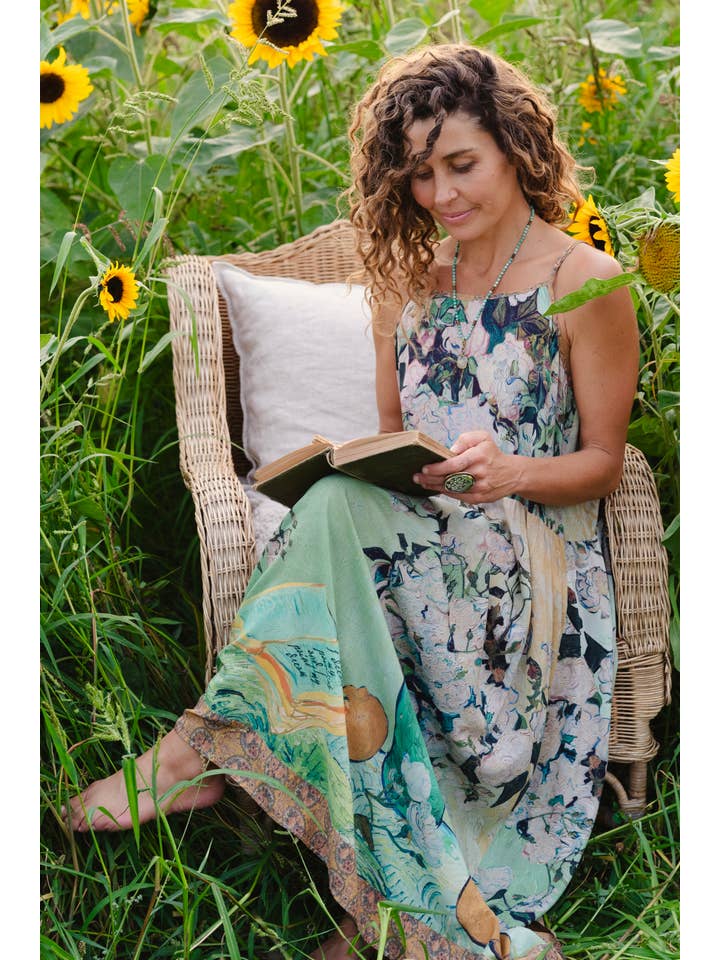 Market of Stars (USA) - Wholesale Dress - Women's - I Paint My Dream Van Gogh Bohéme Long Maxi Slip Dress9