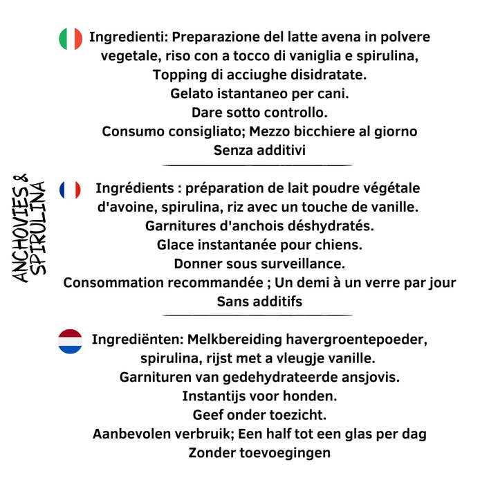 Waniyanpi - Wholesale Pet Treats - Dog - DOG´S INSTANT ICE CREAM - Anchovies & Spirulina4