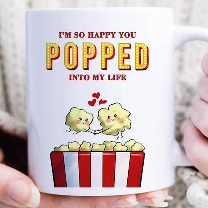 Ik ben zo blij dat je in mijn leven bent gekomen popcorn voedsel woordgrap liefde voor wholesale door VenusArtsShop