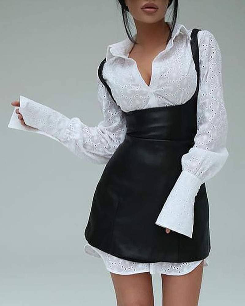 BLACK fashionable top with mini dress for wholesale on Faire1