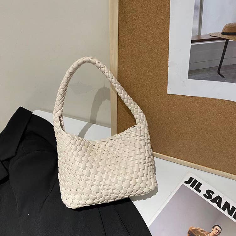 Sook Stainable - Wholesale Shoulder Bag - Women's - Vegan Leather Woven Shoulder Baguette Bag12