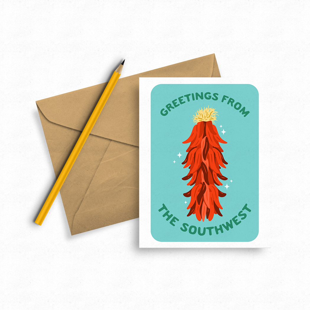 Squidly Designs – Großhandel Grußkarten für den Alltag – Grußkarte - Grüße aus der Südwest-Chile-Ristra3