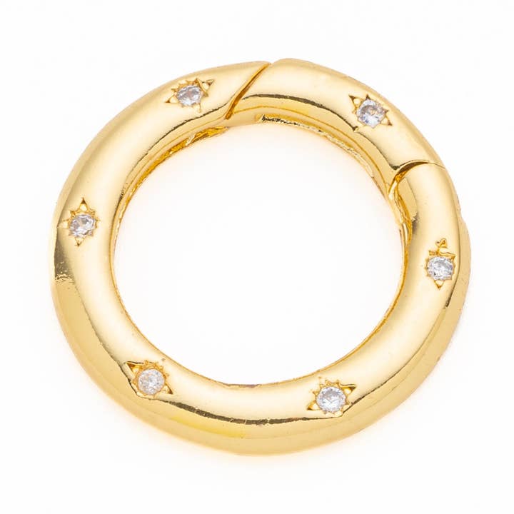 CZ Spring Gate Snap Close Double Sided Clasp 20mm CLG307 for wholesale by Jewel Pledge