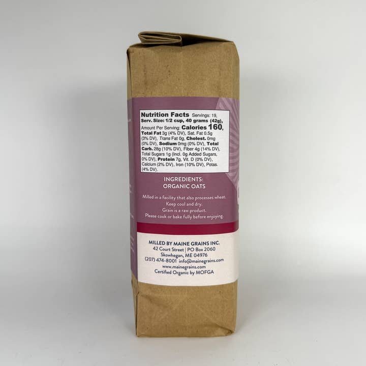 Maine Grains - Wholesale Oats - Organic Rolled Oats / 6x1.75#
