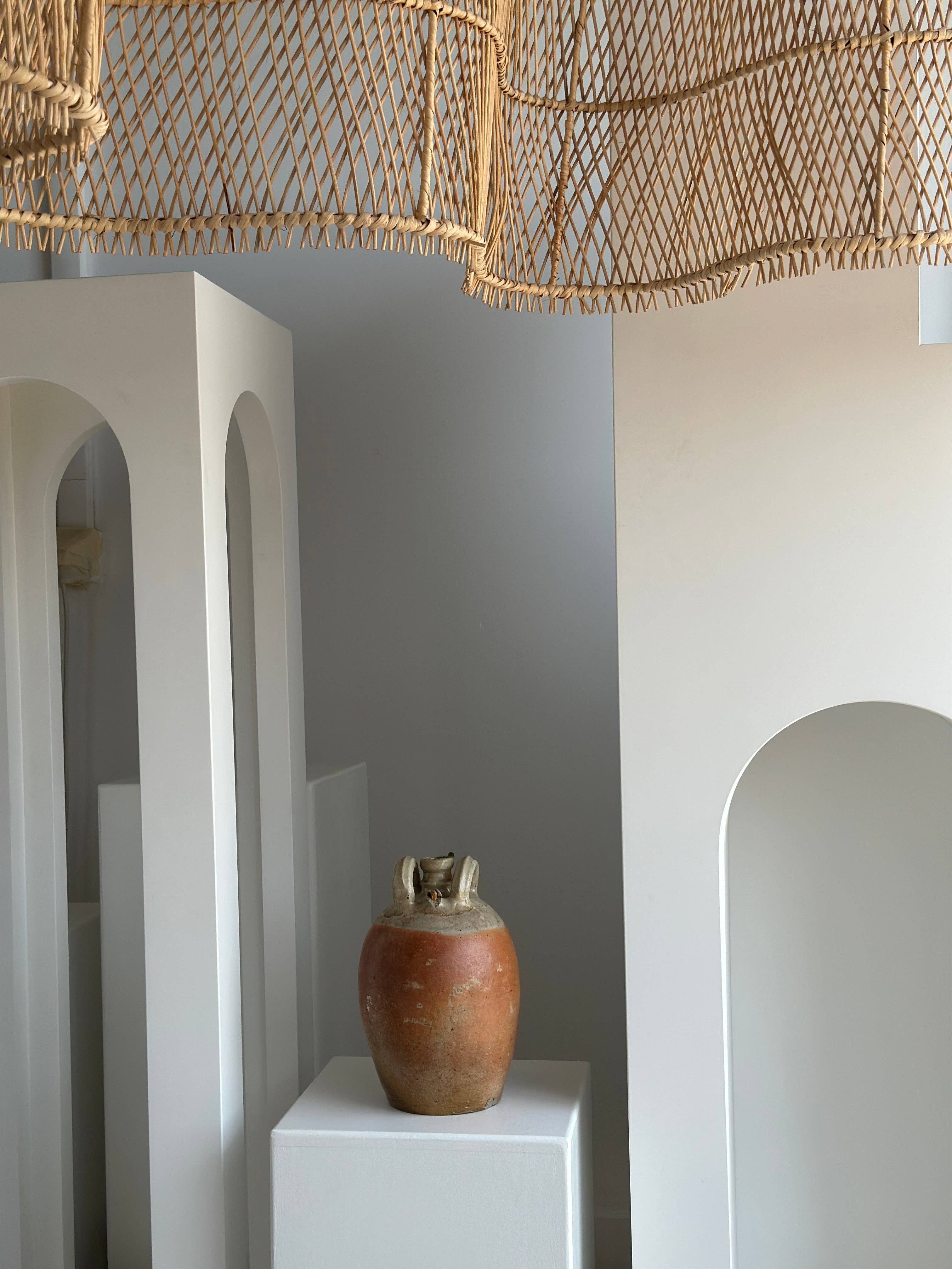 Office Objets - Wholesale Chandelier/Hanging Light - Immense rattan suspension in the shape of a flower, tulip, corolla H:1m; D:1m50138