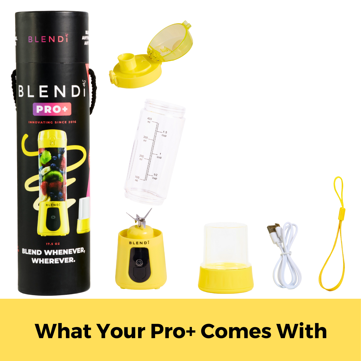 BLENDi - Wholesale Blender - BLENDi Pro+ 17oz Lemon Portable Blender Smoothie Maker1