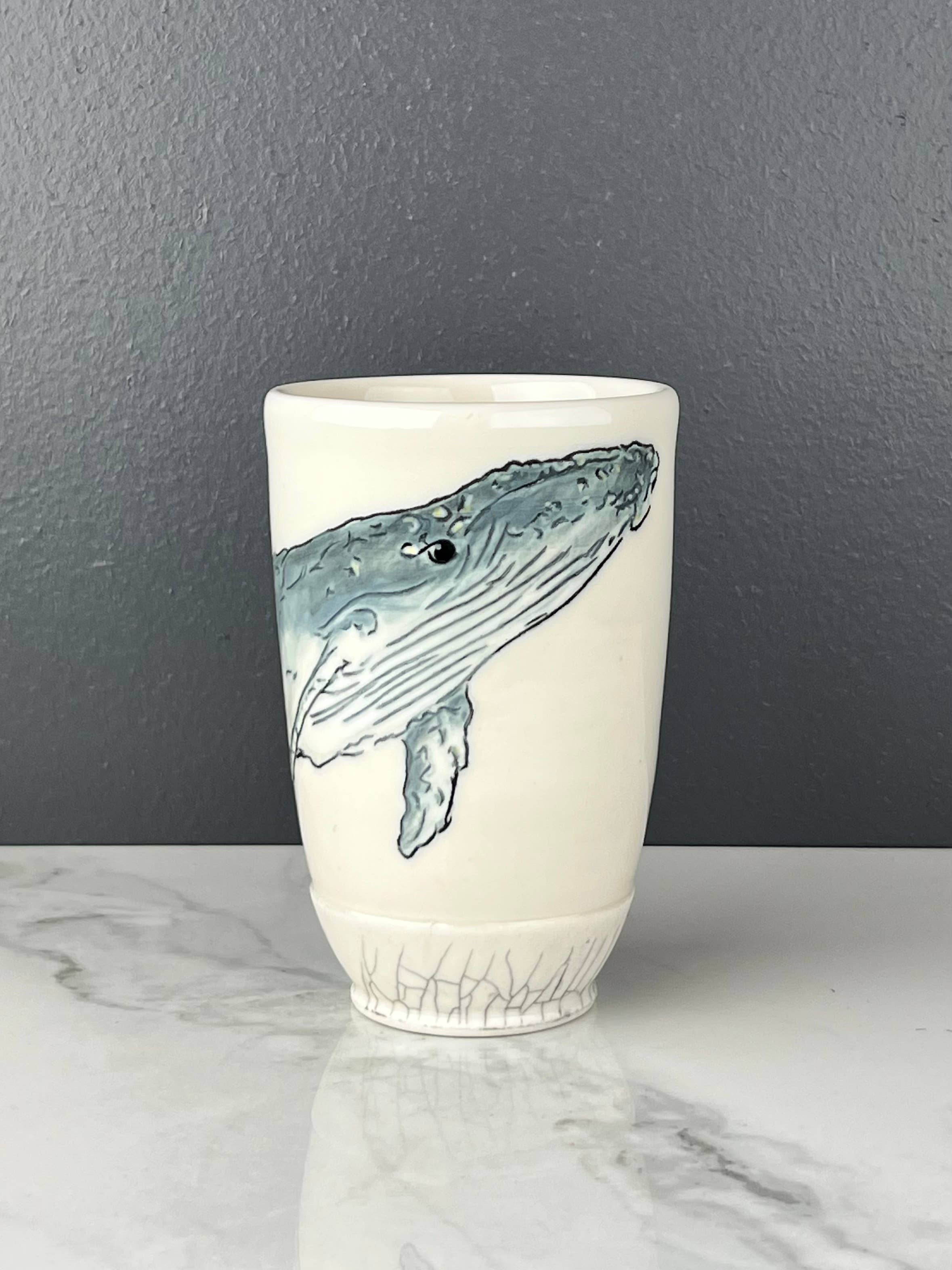 Lucy Nilan Studios - Wholesale Drinking Glass/Cup - Humpback whale0