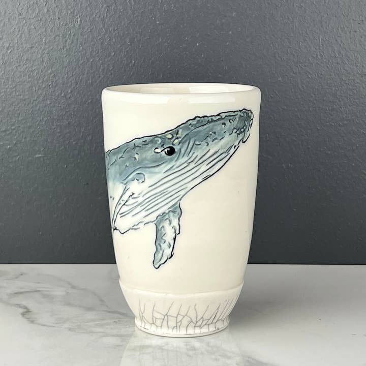 Lucy Nilan Studios – wholesale Drinking glass/cup – Humpback whale