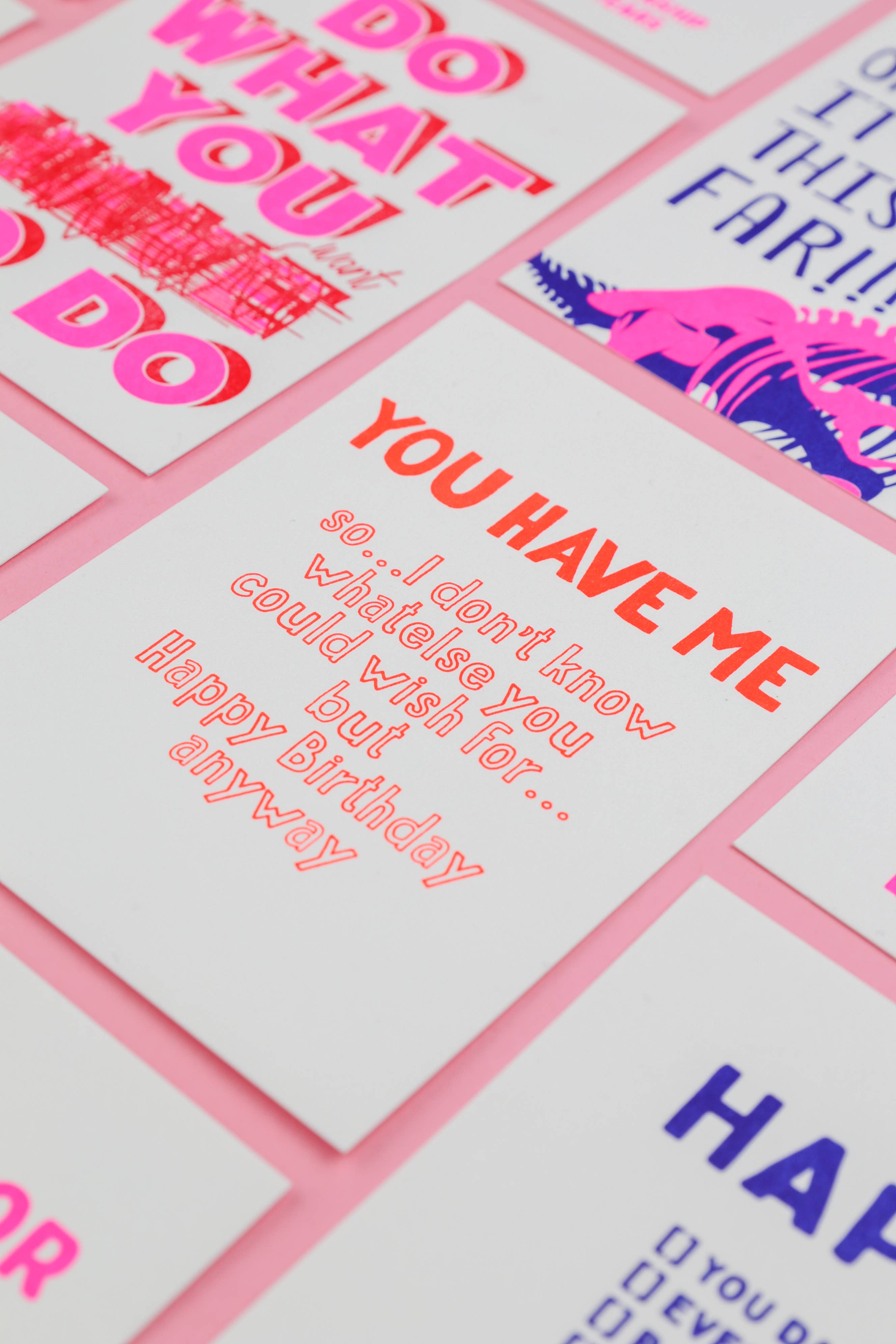Studio Inktvis - Wholesale Birthday Card - You Have Me Happy Birthday Risograph Postcard2