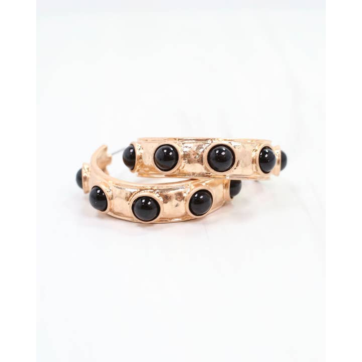 Caroline Hill - Wholesale Hoop Earrings - Frazee Hoop Black1