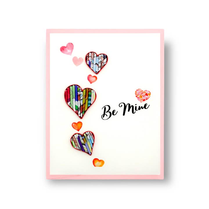 Cartes cœur écologiques, faites à la main à partir de magazines Recycle pour la vente par Loving Nature