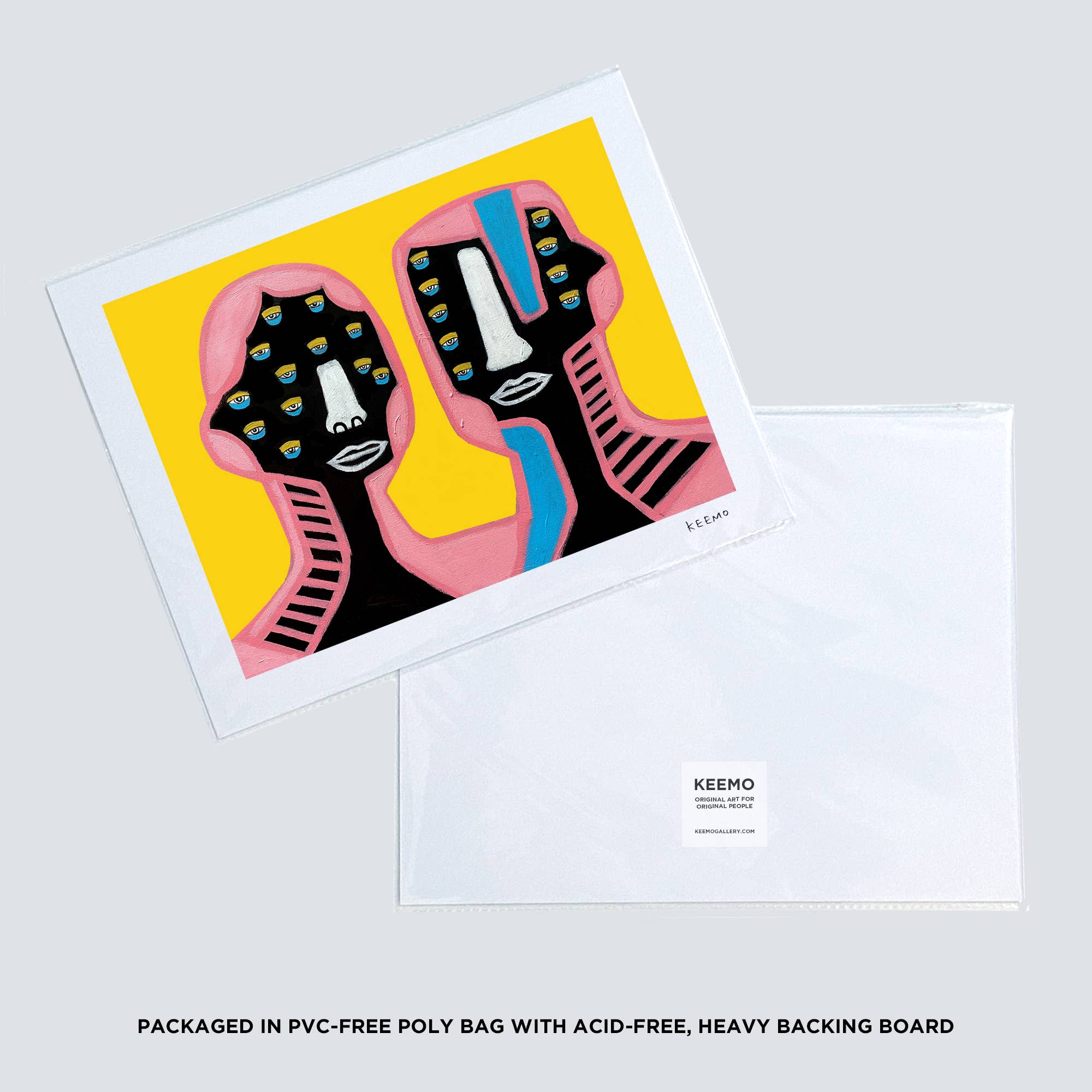 Keemo Gallery - Wholesale Art Print - Love Colorful Modern Art Print Lover Couple Yellow Friend4