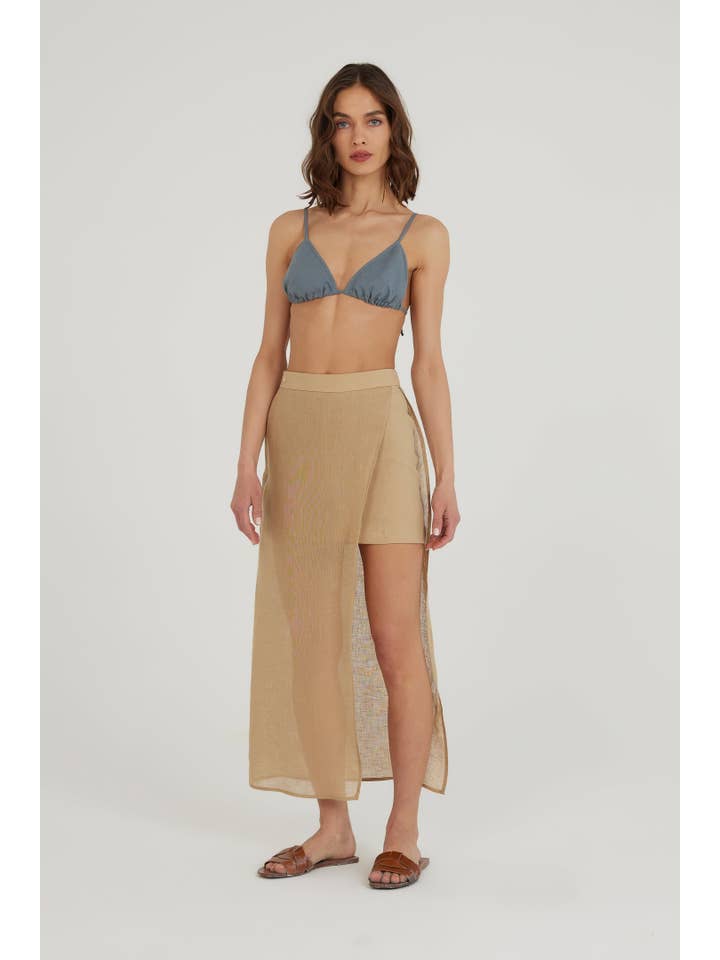 Sand Reminiscence Linen Skirt for wholesale on Faire