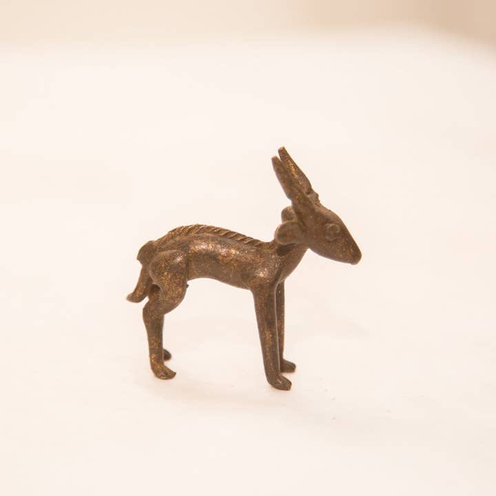 Old New House - Wholesale Sculpture - Vintage Dark Impala Ram Bronze Gold Weight