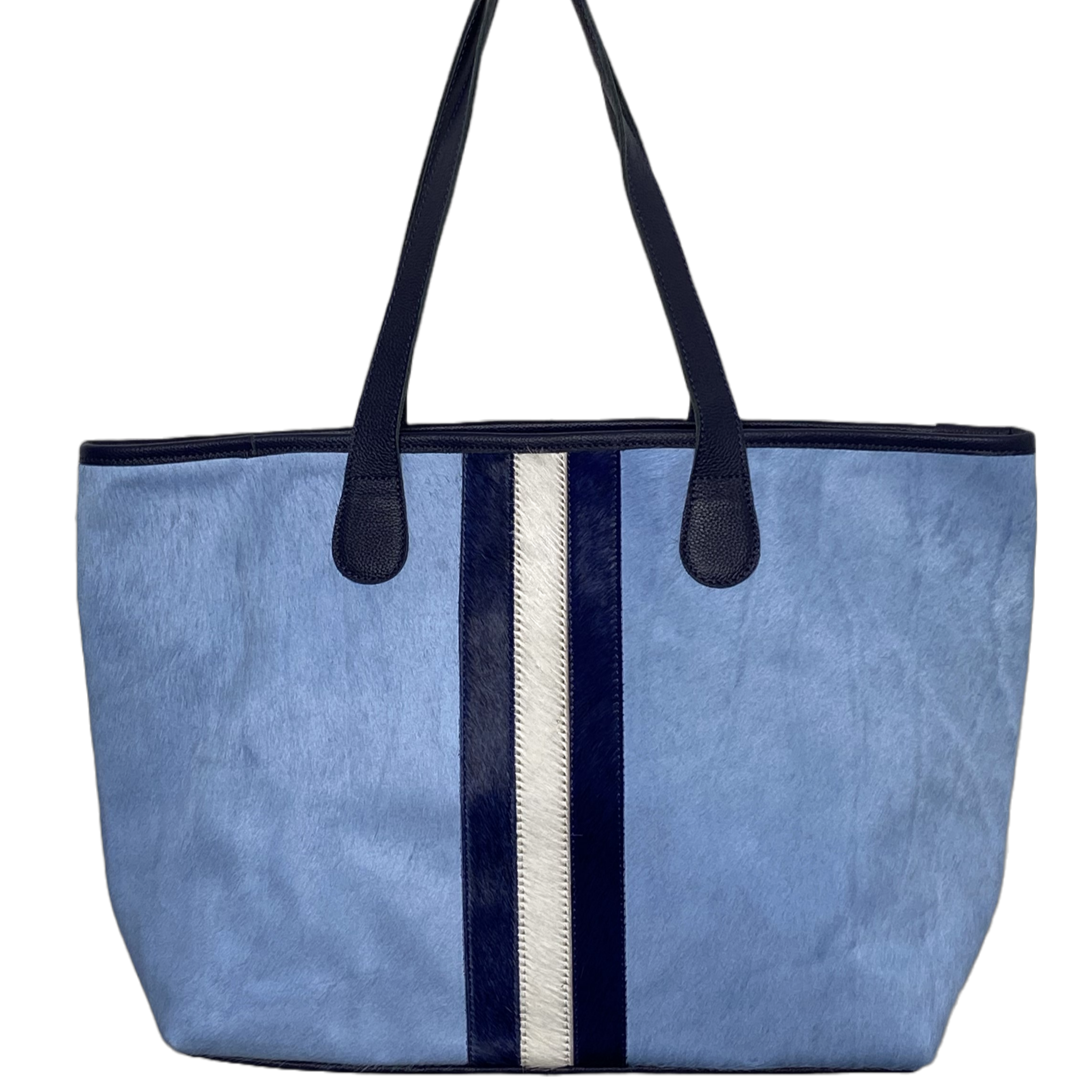 Parker & Hyde - Wholesale Tote Bag - Women's - Hyde Stripe Tote - Baby Blue & Navy3