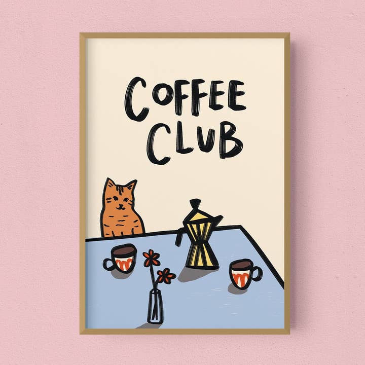 Coffee Club | Art Print for wholesale by Emmy Lupin Studio