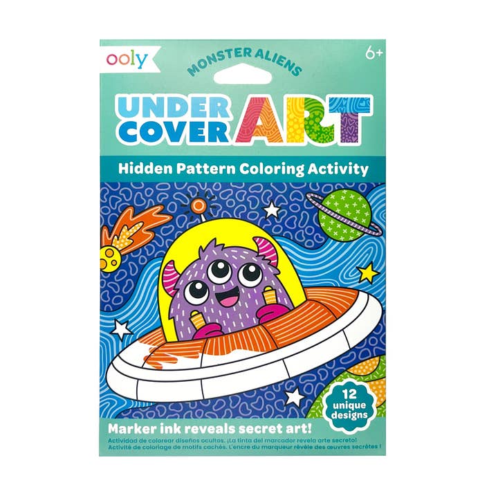 OOLY - Wholesale Art Set - Kids & Baby - Undercover Art Hidden Pattern Color Activity - Monster Alien