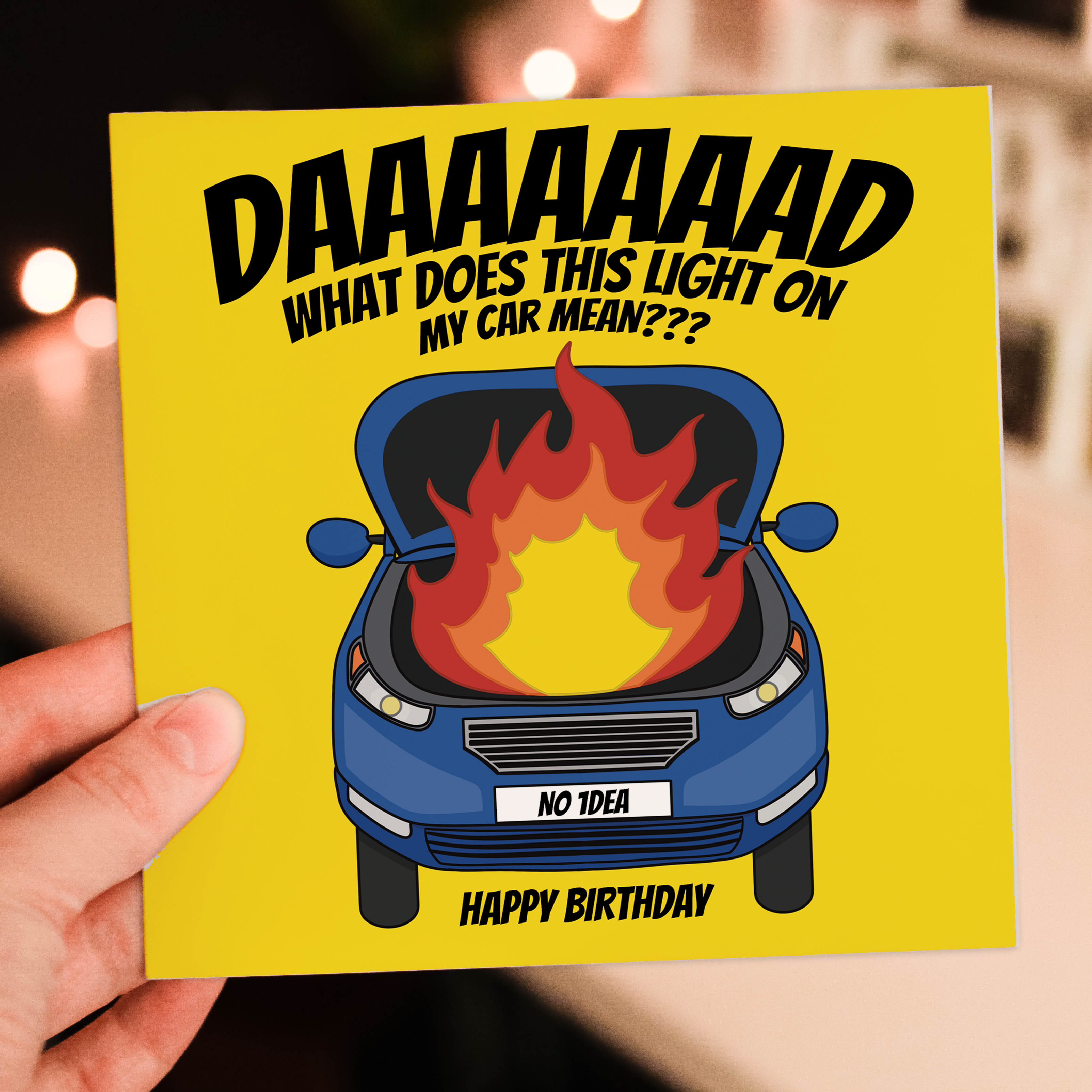 Prints With Personality - Wholesale Birthday Card - Funny Dad birthday card: What does this light on my car mean5
