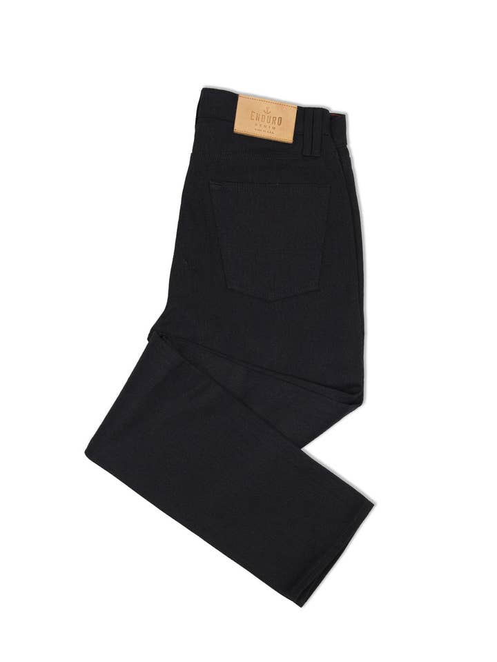 Jeans en denim renforcé Enduro en noir pour la vente par Iron & Resin