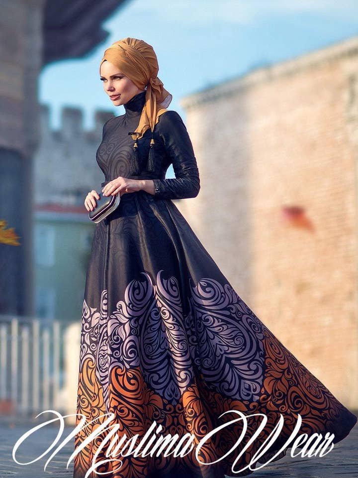 Muslima Wear Golden Fall Dress for wholesale by Muslima Wear