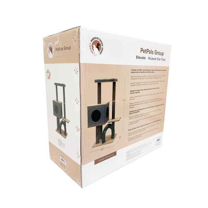 PetPals Group - Wholesale Pet Scratcher - Cat - PetPals Elevate Minimalistic, Wooden Medium Cat Tower2