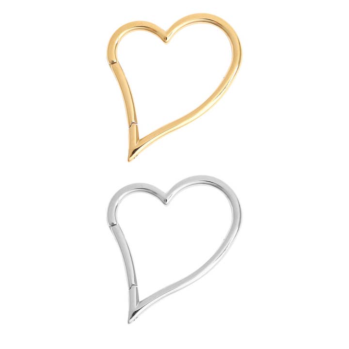 18K Gold PVD Stainless Steel Large Heart Carabiner / ENC0041 for wholesale by WJW