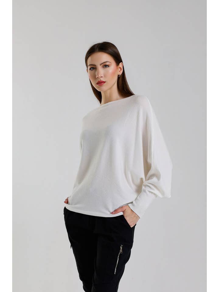 TINA Stephens Italy/Tees By Tina – Großhandel Strickpullover – Damen – Mylah Seriously Weicher Fledermaus-Pullover (BLS413)6