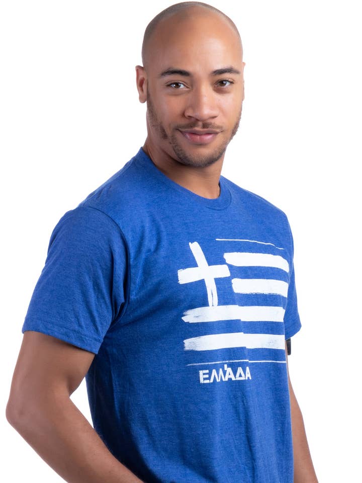 Griechenland Flagge | Nationen der Welt - Nationales Stolz-Flaggensymbol Wappen T-Shirt Unisex für Männer oder Frauen für den Großhandel von Ann Arbor Tees