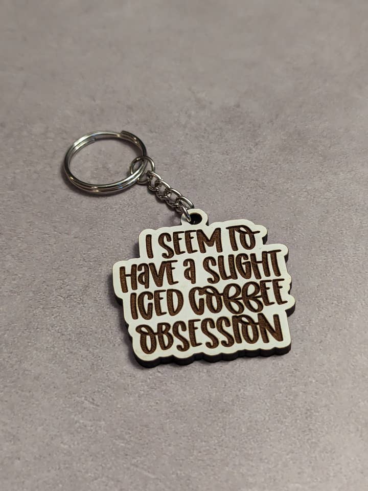 Llavero Iced Coffee Obsession para venta al por mayor de Bean Hut Boutique