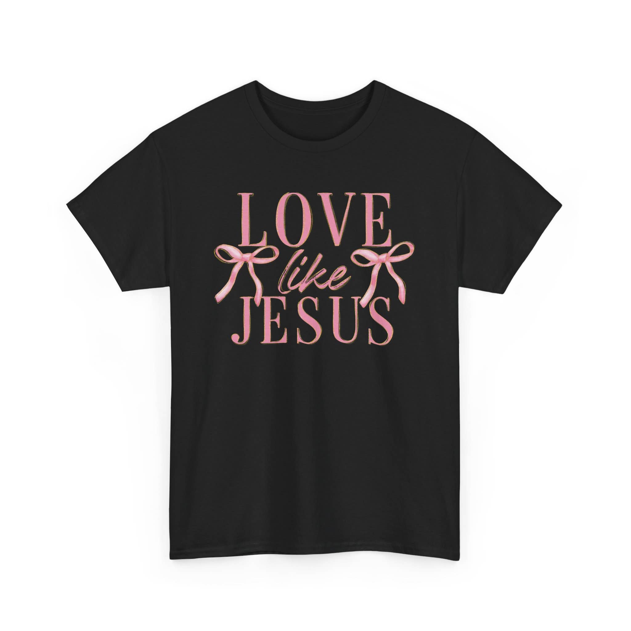 NVC Ecommerce LLC – Großhandel Sweatshirt mit Grafikdruck – Damen – Love Like Jesus Sweatshirt mit rosa Schleifen-T-Shirt3