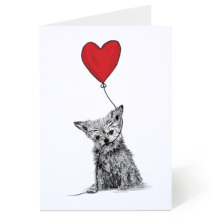 Dog with Heart Love Card for wholesale by Oliver Stockley