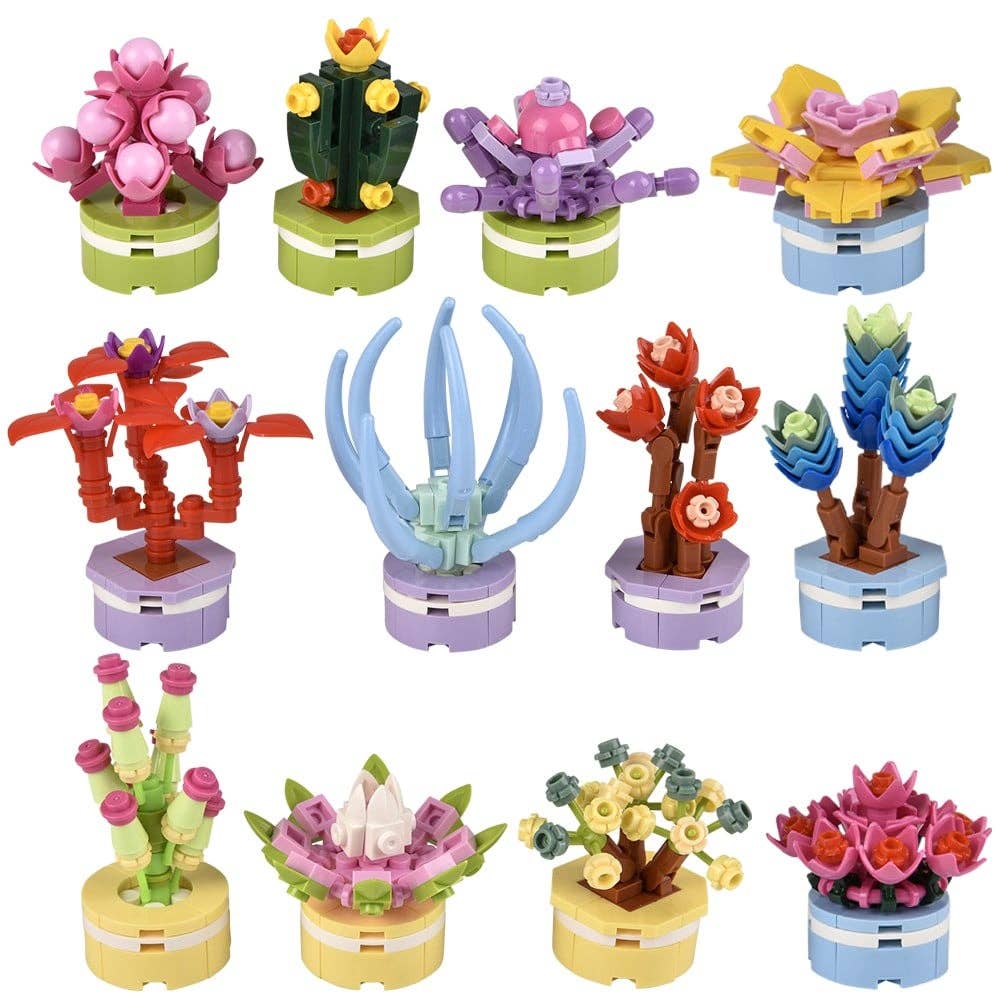 La Luna Bella - Toys - Wholesale Classic Toy - Kids - 2.5" Building Block Flowers 12ct - LLB Toys1