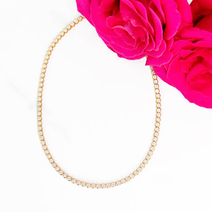 Golden Thread - Wholesale Link & Chain Necklace - Bezel Tennis Necklace | Lab Grown Diamonds