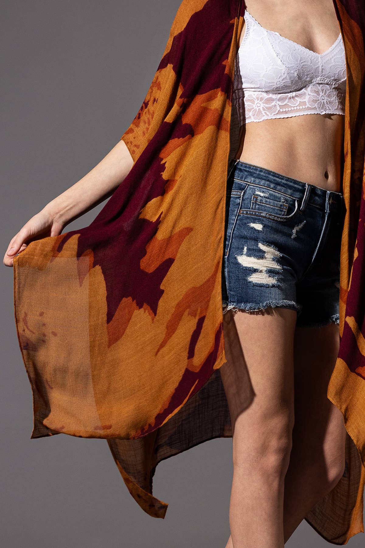 Urbanista - Vente Kimono – femme - Kimono long à imprimé floral ample9