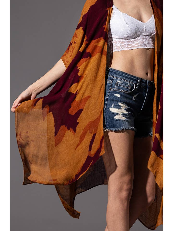 Urbanista - Vente Kimono – femme - Kimono long à imprimé floral ample9