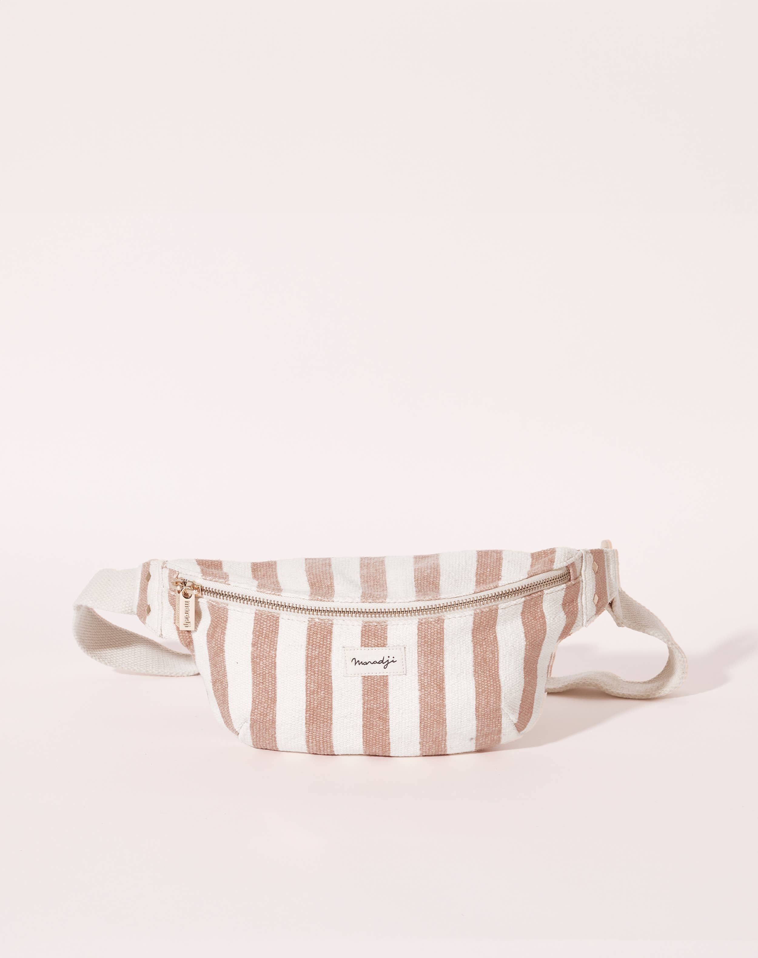 Maradji - Venta al por mayor Riñonera - Mujer - Riñonera de algodón caneva a rayas rosa Nicole1