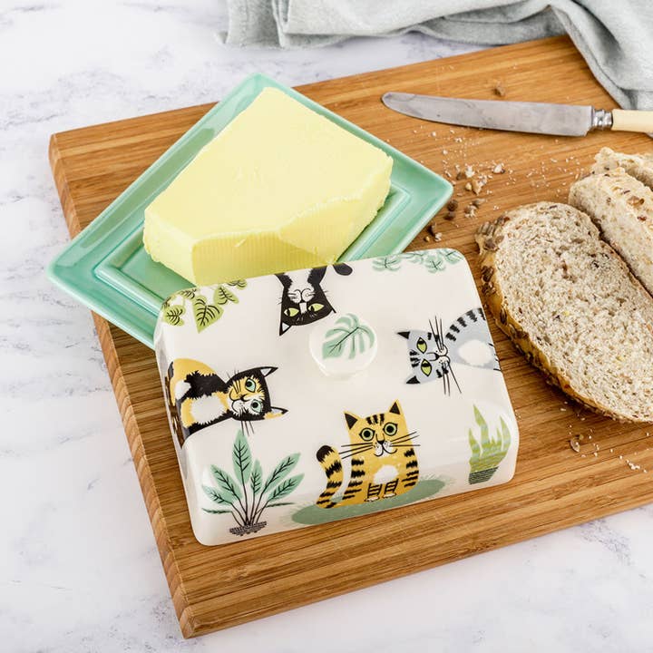 Hannah Turner Ltd - Wholesale Butter Dish - Handmade Ceramic Cat Butter Dish