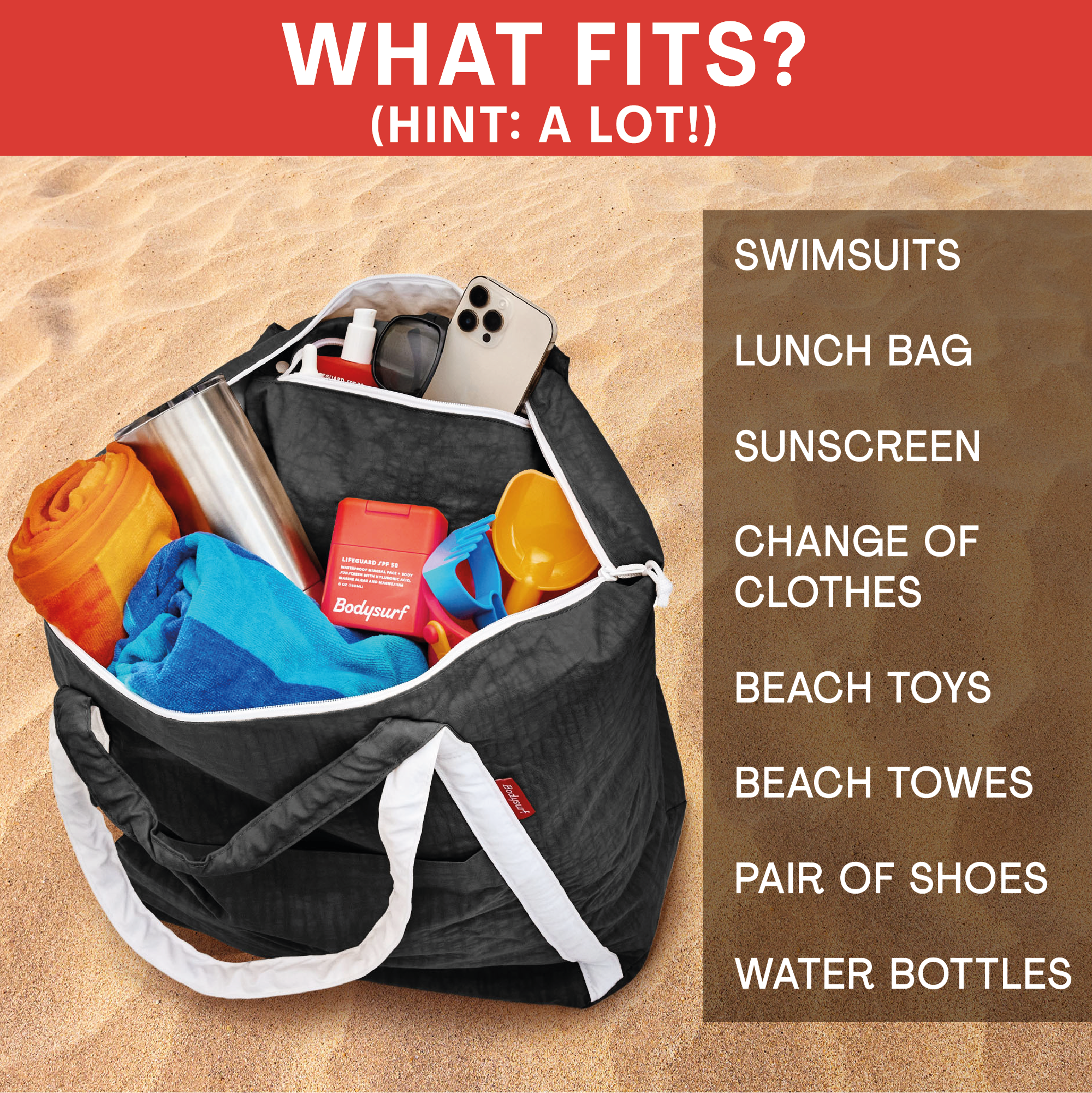 Bodysurf – Saco de praia por atacado – Bolsa de Praia Impermeável Extra Grande em Nylon Ripstop34