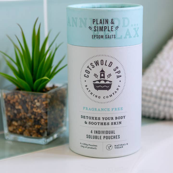 Cotswold Spa Bathing Company - Wholesale Bath Salts - 1kg Luxury Epsom Salts Plain & Simple